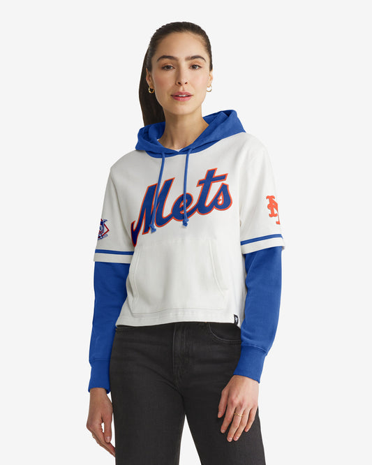 NEW YORK METS TRIFECTA CROPPED '47 SHORTSTOP PULLOVER HOOD WOMENS