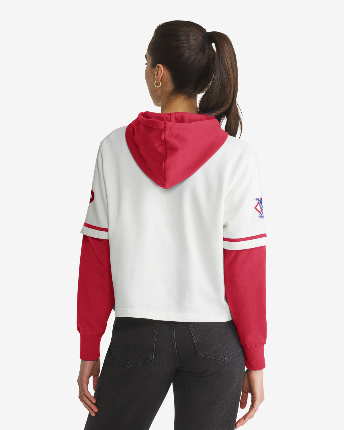 PHILADELPHIA PHILLIES TRIFECTA CROPPED '47 SHORTSTOP PULLOVER HOOD WOMENS